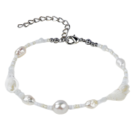 PEARL & SEASHELL ADJUSTABLE ANKLET