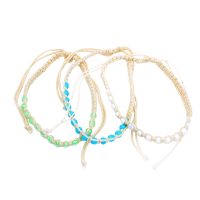 BR8177 3 PIECE COTTON AND BEADS BRACELETS