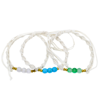 BR8189 3-PIECE TWISTED STRING BRACELETS WITH BEADS