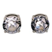 STAINLESS STEEL MAGNETIC WHITE CZ EARRING