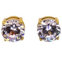 STAINLESS STEEL MAGNETIC GOLD CZ EARRING