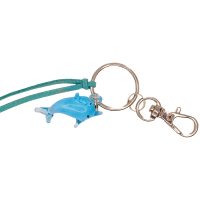 SUEDE & AQUA DOLPHIN KEYRING