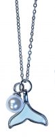 SHIMMER WHALE TAIL & PEARL NECKLACE