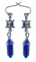DYED HOWLITE (LAPIS) POINT W/ TURTLE EARRINGS