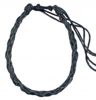 BLACK LEATHER ANKLET