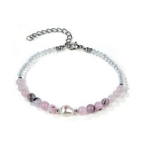 ROSE QUARTZ & PEARL ANKLET