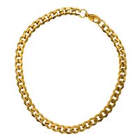 STAINLESS STEEL/GOLD  6MM CURB CHAIN BRACELET