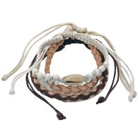 SET OF 3 BEACHY NATURAL BRACELETS