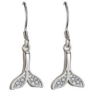 DAINTY SPARKLY WHALE TAIL EARRINGS