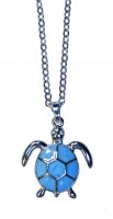 LIGHT BLUE TURTLE NECKLACE