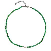 DEEP SEA GREEN CHOKER W/ PEARL