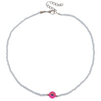 SEED BEAD CHOKER W/ FIMO EVIL EYE