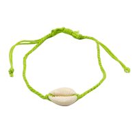 GREEN STRING ANKLET WITH SHELL