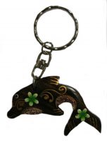 Wood Dolphin Keyring