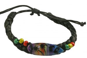 SURFBOARD RASTA BEADS BRACELET