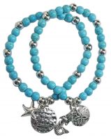 TURQUOISE (dyed howlite) “MERMAID KISSES, STARFISH WISHES”