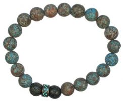 AGATE BEADS WITH COPPER BEAD BRACELET