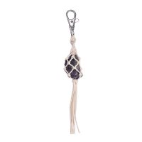 ROUGH CUT AMETHYST MACRAME KEYRING