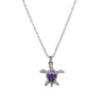 PURPLE IMITATION OPAL TURTLE NECKLACE