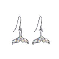 DAINTY SPARKLY WHALE TAIL EARRINGS