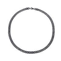 S/S CHARCOAL CHAIN PENDANT