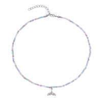 PASTEL PUMPKIN BEAD CHOKER W/ WHALE TAIL
