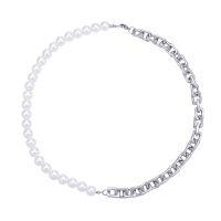 CHUNKY PEARL & CHAIN MENS CHOKER