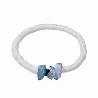 SHELL BRACELET W/ FLUORITE CHIPS