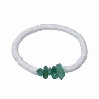 SHELL BRACELET W/ AVENTURINE CHIPS