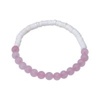 FROSTED ROSE QUARTZ & SHELL BRACELET