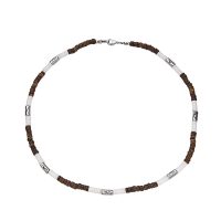 COCONUT BEAD, SHELL AND WAVE CHOKER