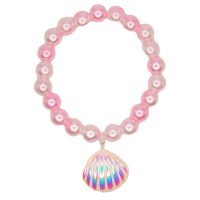PINK BEADED GIRLS BEADED W/ SEASHELL