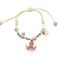 ADJUSTABLE BRACELET W/ BELL, JELLYFISH & DAISY