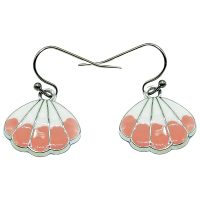 PINK TIPPED CLAM EARRINGS