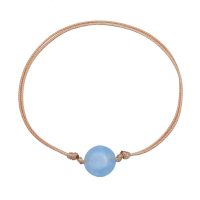 CIRCULAR AQUAMARINE ANKLET ON NATURAL CORD