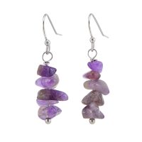 DAINTY AMETHYST CHIP EARRINGS