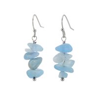 DAINTY AQUAMARINE CHIP EARRINGS