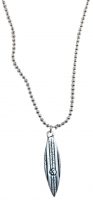 SILVER YIN YANG SURFBOARD ON BALL CHAIN