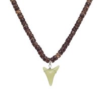 COCONUT BEAD CHOKER W/ RESIN TOOTH