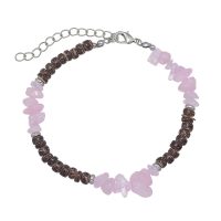 ROSE QUARTZ & COCONUT BEAD ANKLET