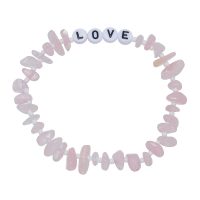 ROSE QUARTZ CHIP LOVE BRACELET