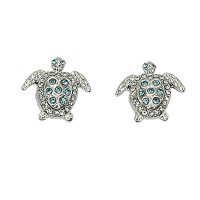 BLUE CRYSTAL TURTLE EARRINGS