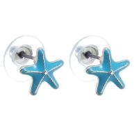 DAINTY BLUE STARFISH EARRINGS