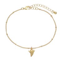DAINTY GOLD CHAIN ANKLET W/ SHARK TOOTH