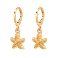 GOLD STARFISH HOOP EARRINGS