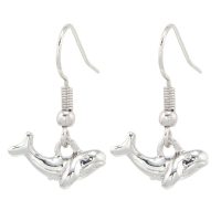 DAINTY 3D WHALE EARRINGS