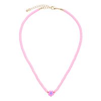 PINK HEISHI CHOKER W/ FIMO FLOWER