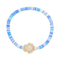 LIGHT BLUE HEISHI TURTLE BRACELET