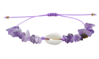 AMETHYST & COWRIE SHELL BRACELET