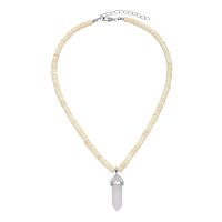 WHITE COCONUT CHOKER W/ RQ POINT